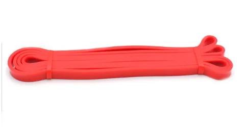 Bande de yoga extensible rouge avec anses en boucle