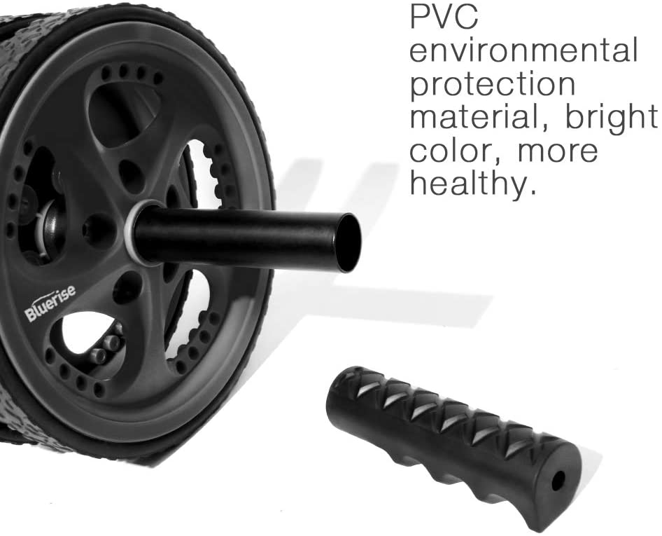 Roue d’abdominaux avec poignée noire, roue grise et jante noire