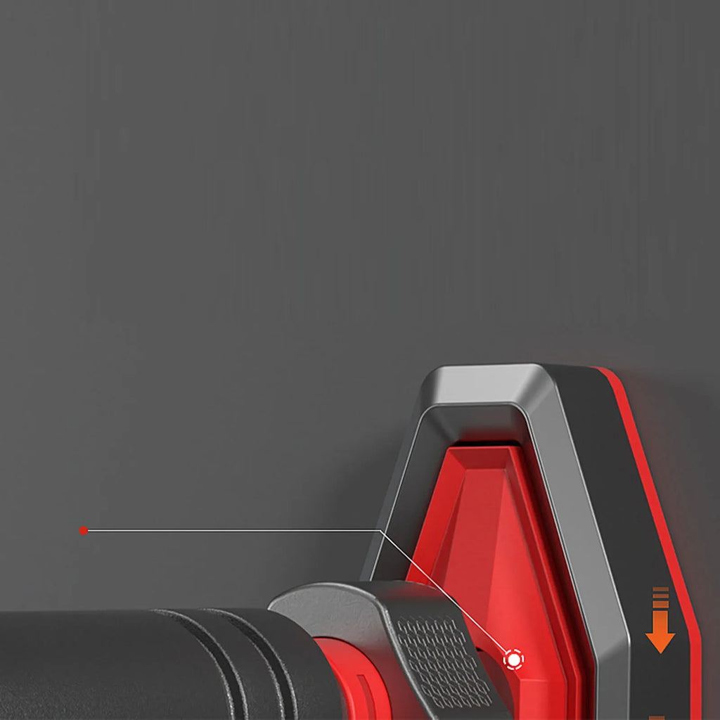 Support de barre de traction avec pièce rouge et barres noires de fixation