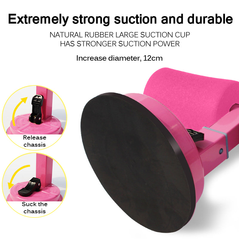 Ventouse large noire et coussinet rose de l’appareil d’abdominaux, vue rapprochée