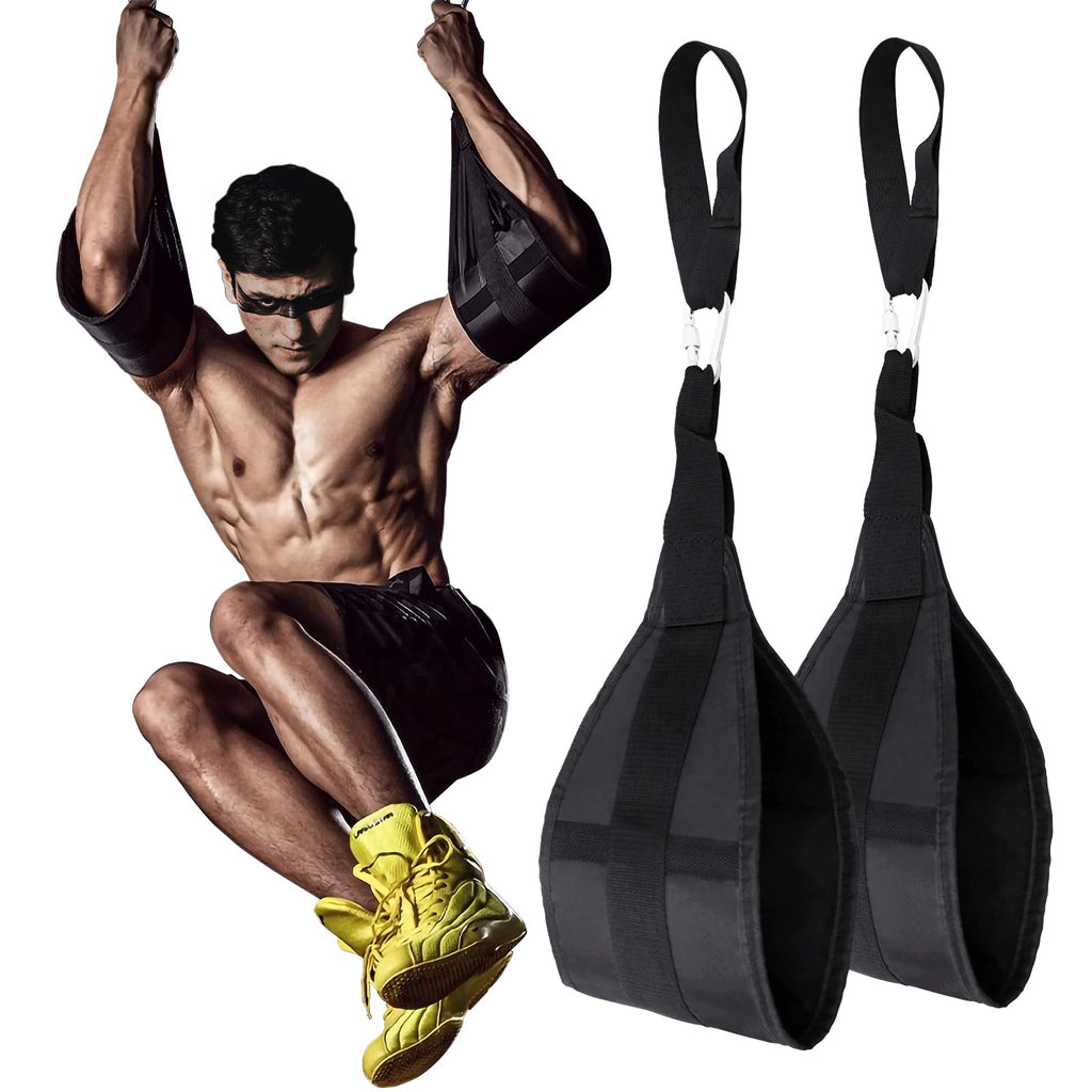 Sangles abdominales noires pour barre de traction, paire, avec boucles