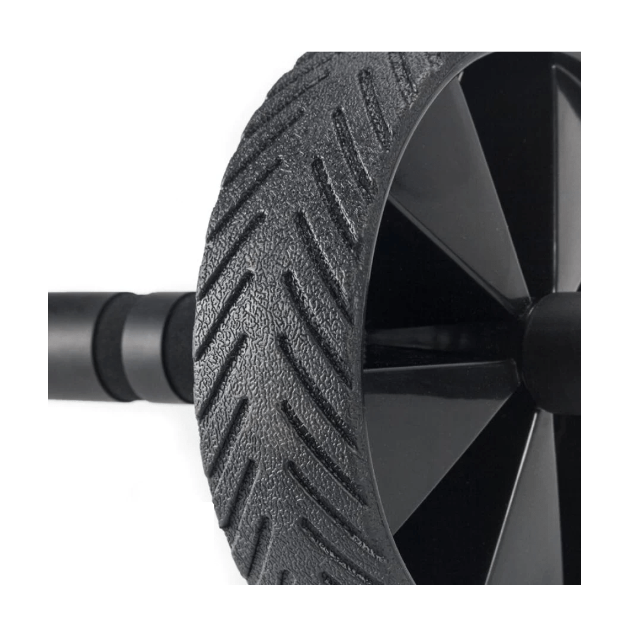 Roue d’abdominaux noire avec relief antidérapant sur le bord