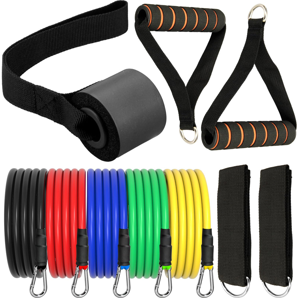 Bandes de résistance multicolores avec crochets métalliques et sangles noires