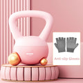 Kettlebell FlexiBell RUNWE 20 lb rose, poignée en U et sphères dorées
