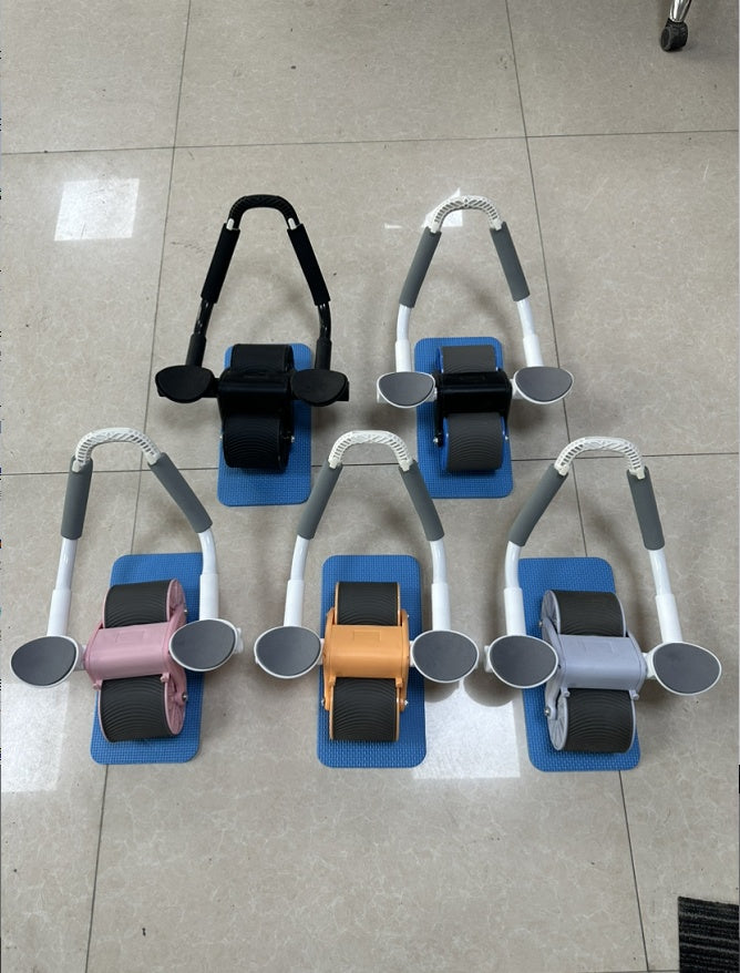 Ensemble de roues abdominales, plusieurs unités bleu, gris et rose.