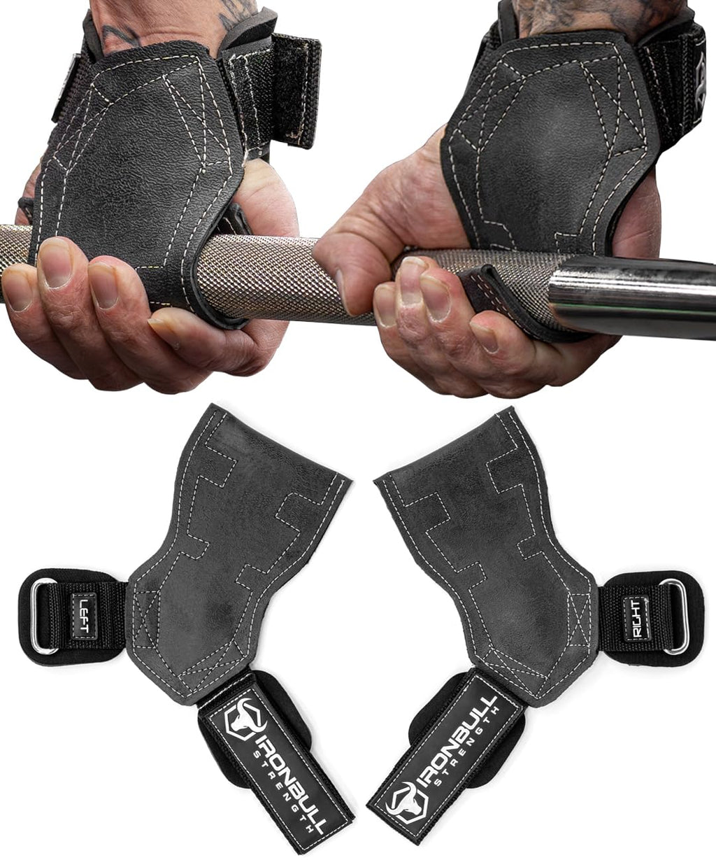 Ensemble de sangles de poignet noires/grises avec velcro et supports de préhension