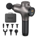 Pistolet de massage Mebak à percussion profonde, gris foncé, têtes interchangeables et étui