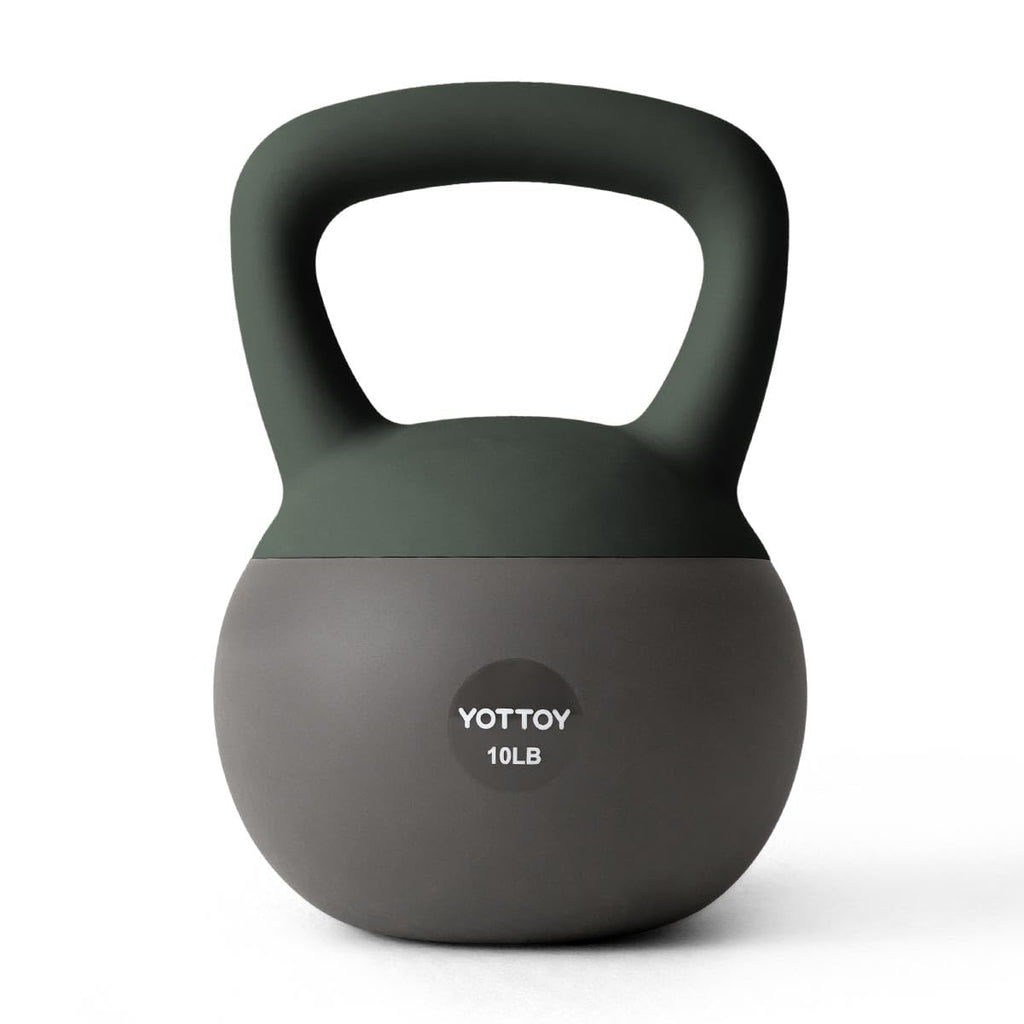 Kettlebell souple YOTTOY 10 lb, poignée en arceau, surface mate et logo central