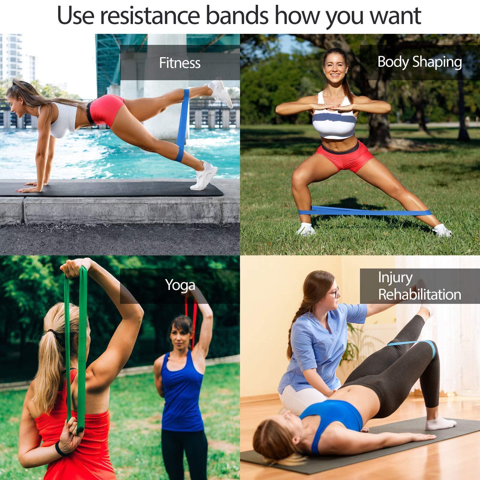 Bandes de résistance en boucle pour exercices au sol et rééducation, couleurs variées