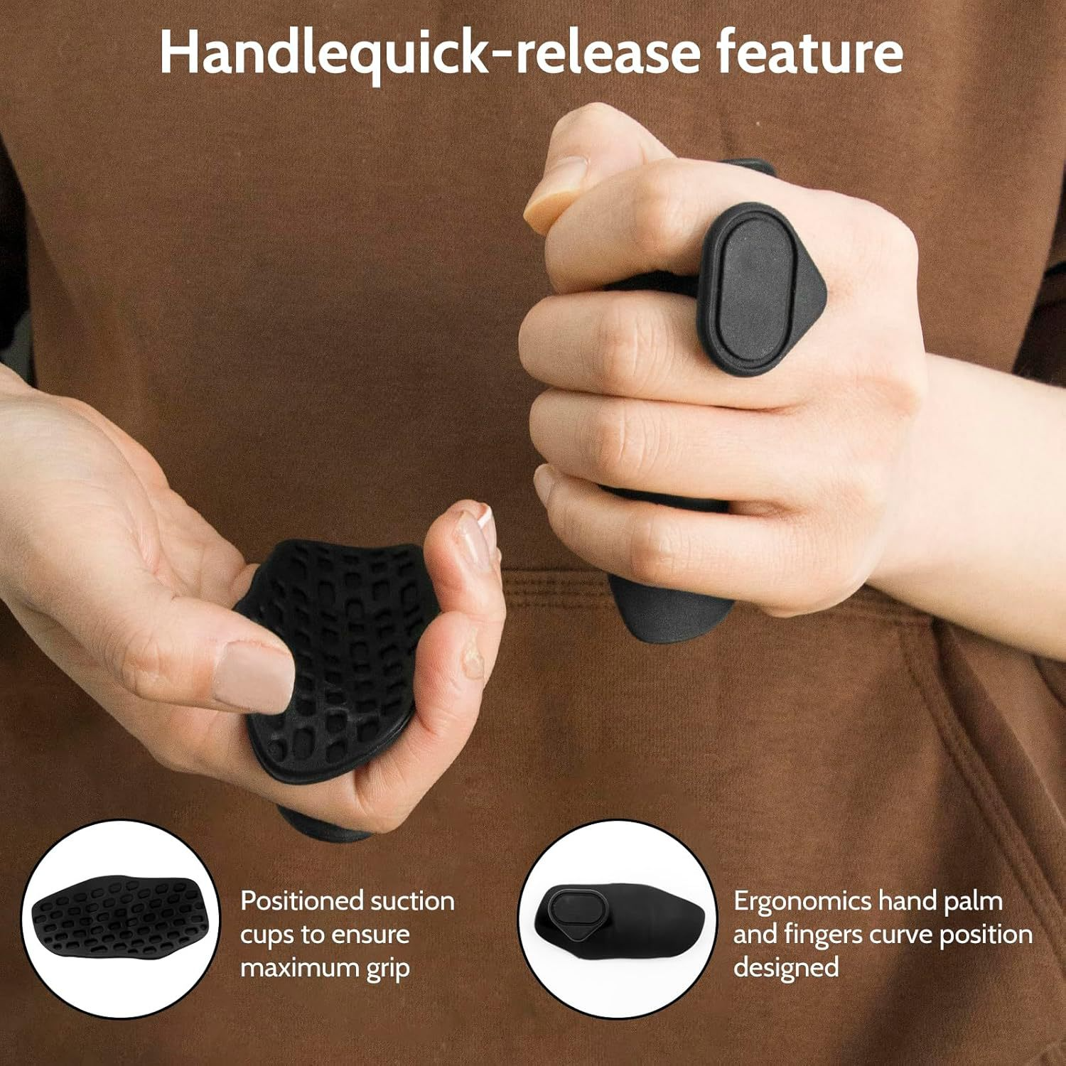Exerceur de doigts à ressort noir, patins ergonomiques pour doigts et paume