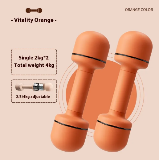 Paire d’haltères ajustables Vitality Orange, prises en mousse, deux unités