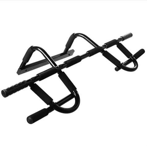 Barre de traction ProGrip noire avec poignées gainées et appuis mains rembourrés
