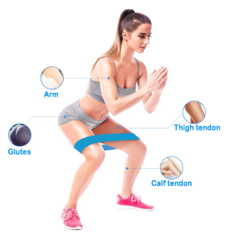 Bande de résistance en boucle bleue, pour entraînement jambes et bras.