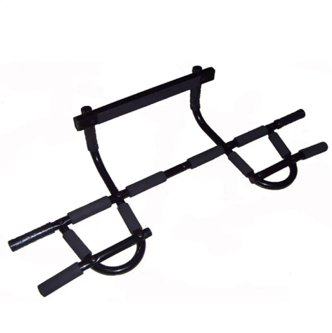 Station de traction ProGrip noire avec barre horizontale et poignées en forme de U