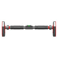 Barre de traction pour home gym noire avec poignées rouges et patins latéraux