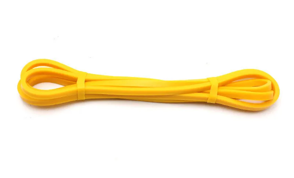 Bande d’assistance d’étirement pour yoga jaune avec boucles aux extrémités